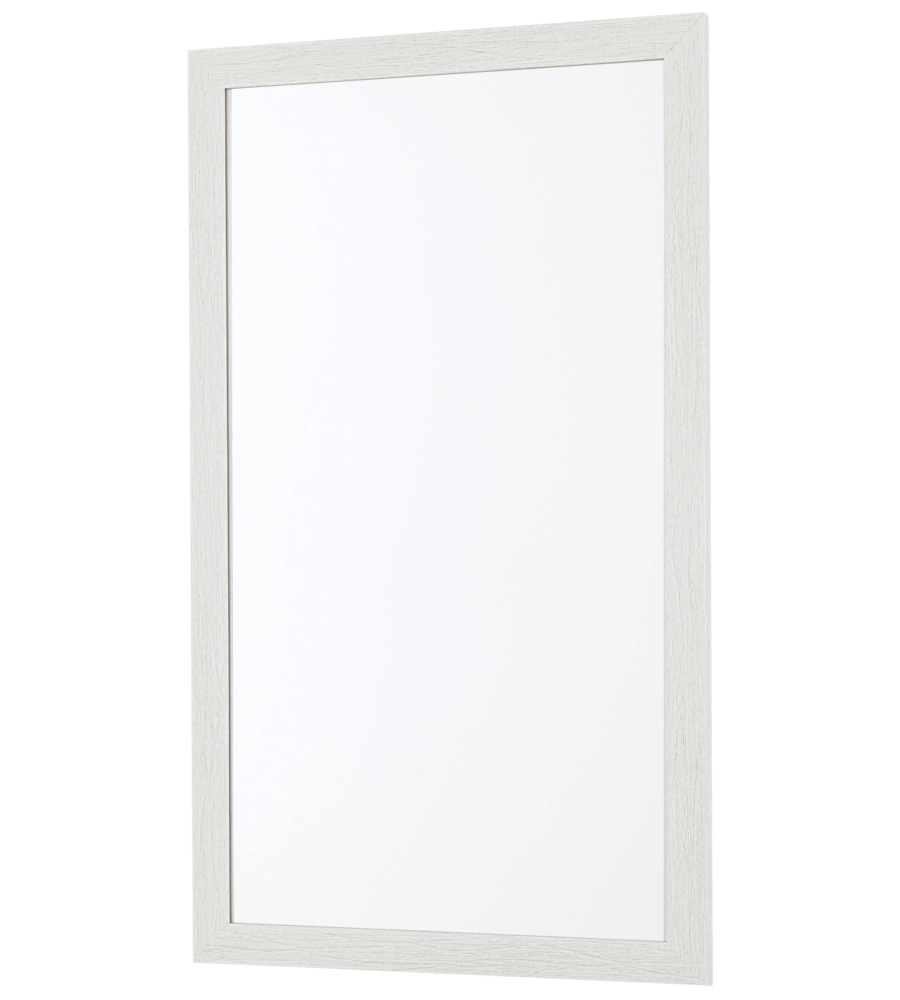 Specchio da bagno con cornice effetto legno bianco, 60x80cm